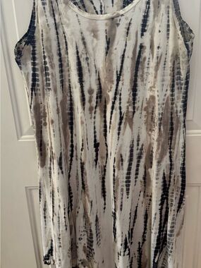 Lulu-B Asymmetrical Tie-Dye Tank Dress in Black and Brown
